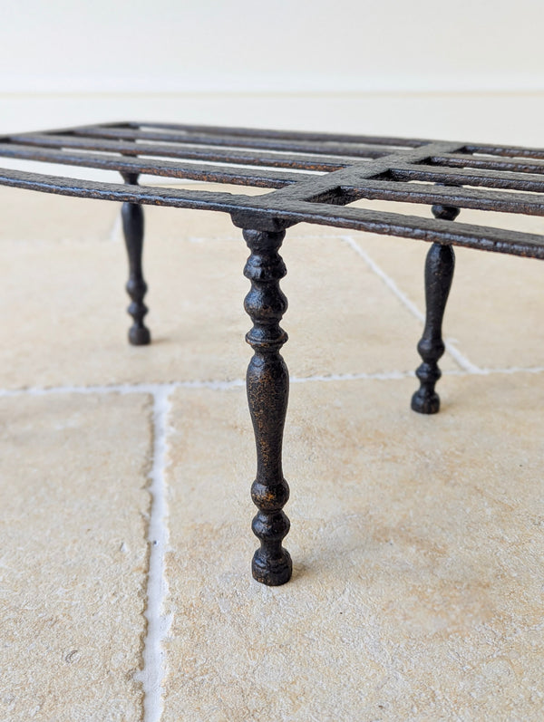 Antique Georgian Country-House Wrought Iron Hearth Footman c.1800