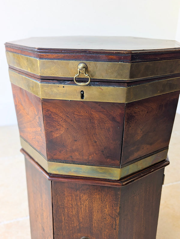 Antique George III Brass-Bound Mahogany Octagonal Cellaret c.1790