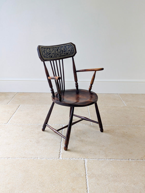 Antique Victorian Elm & Beech Arts & Crafts Windsor Chair c.1895