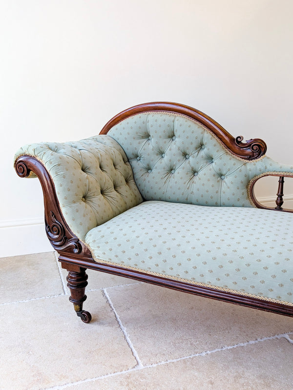 Antique Victorian Mahogany Chaise Longue c.1860