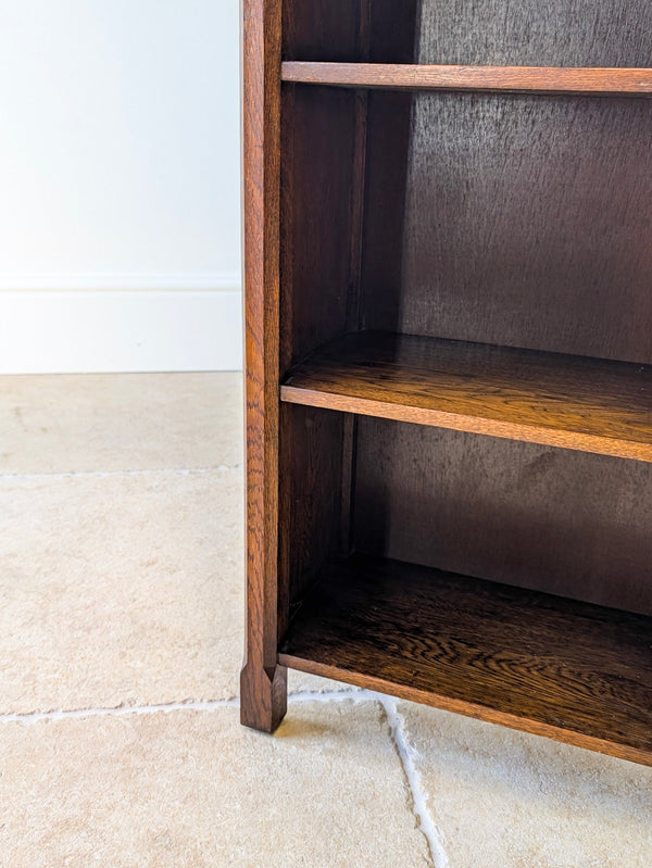 Antique Edwardian Arts & Crafts Oak Narrow Bookcase c.1910