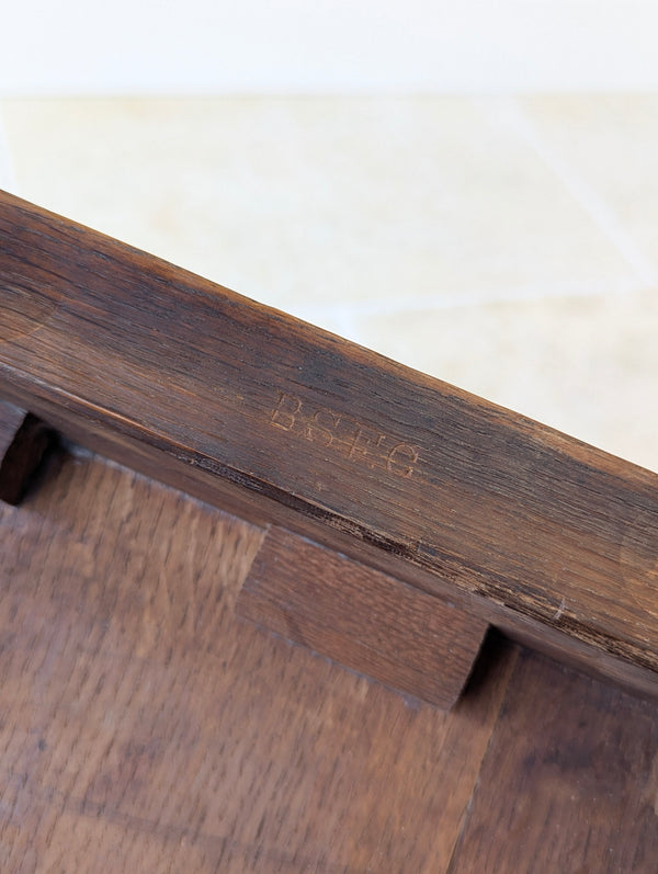 Antique Victorian Oak Side Chairs with Ceramic Tile Backs c.1890