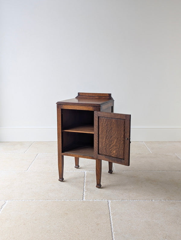 Antique Edwardian Arts & Crafts Oak Bedside Cabinet c.1910