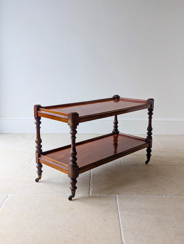 Antique Late Victorian Mahogany Two-Tier Serving Stand c.1880