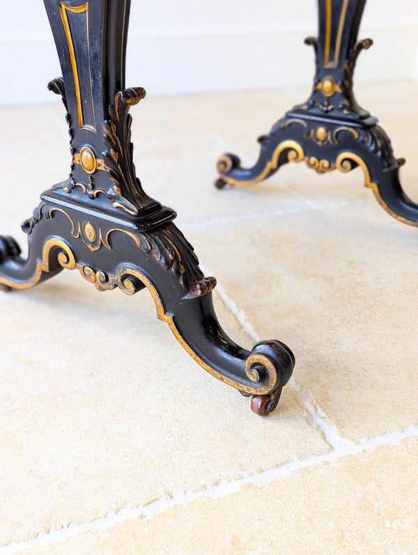 Antique Victorian Ebonised Bonheur du Jour Writing Table c.1870