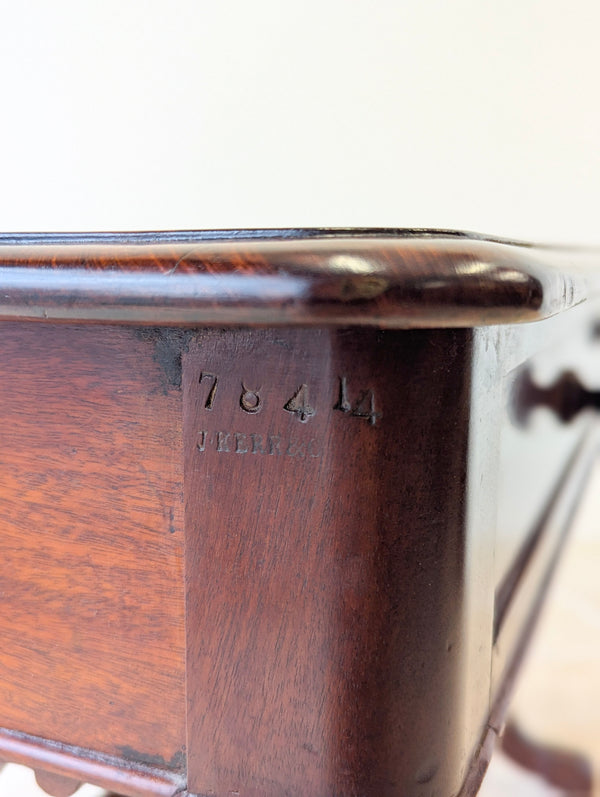 Antique Early Victorian Irish Mahogany Library Table by J. Kerr & Co c.1850