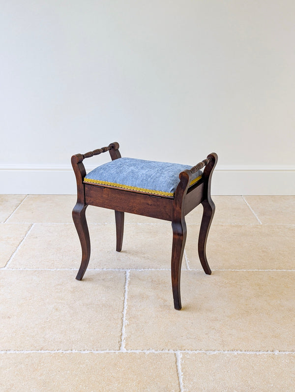 Antique Victorian Mahogany Piano Stool with Storage c.1890