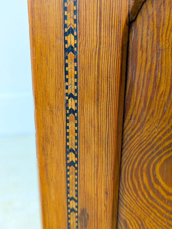 Antique Victorian Aesthetic Movement Pitch Pine Bedside Cabinet c.1890