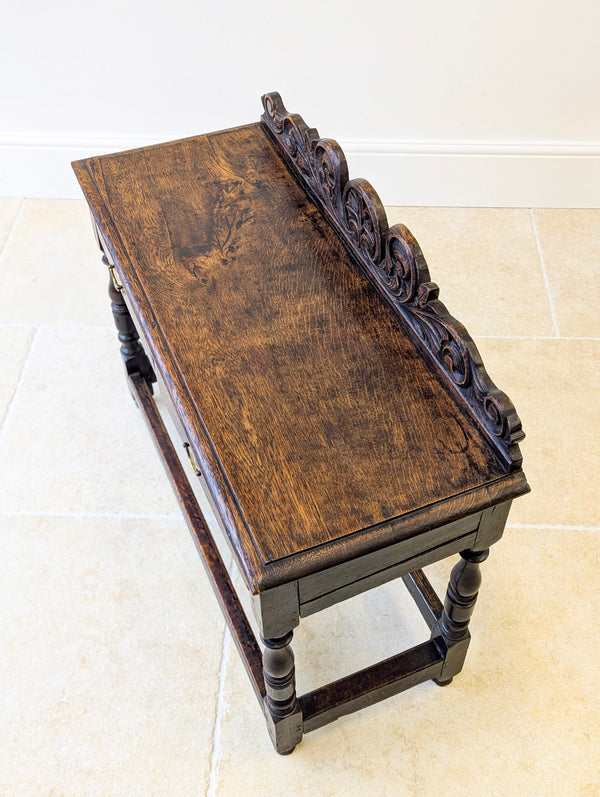 Antique Late Victorian Jacobean Revival Oak Side Table c.1890