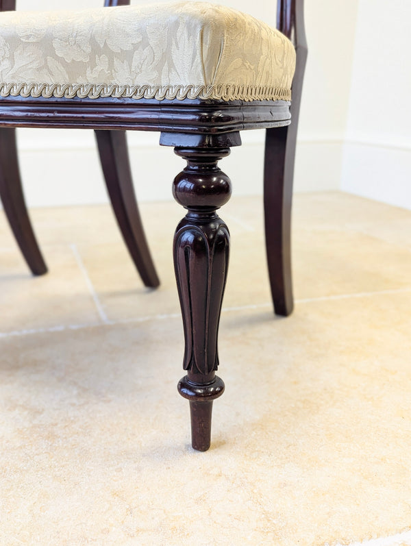 Set of Six Antique Victorian Mahogany Balloon Back Dining Chairs c.1860