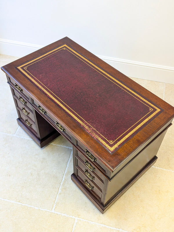 Antique Victorian Mahogany Pedestal Desk c.1890