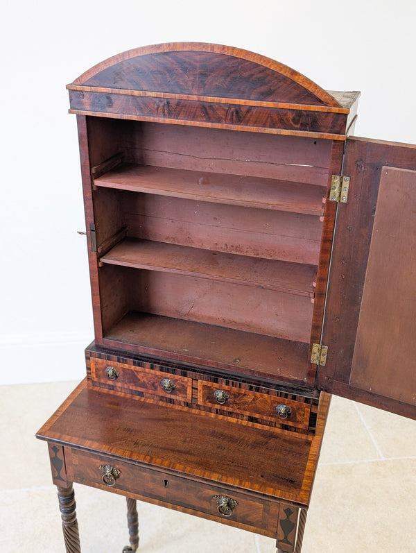 Antique Victorian Mahogany Dressing Table with Mirror Cabinet c.1880