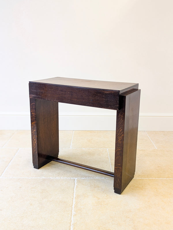 Antique Art Deco Oak Side Table c.1920