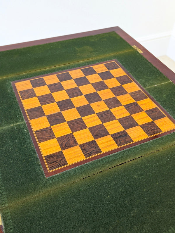 Antique Edwardian Mahogany Chess, Card & Games Table c.1910