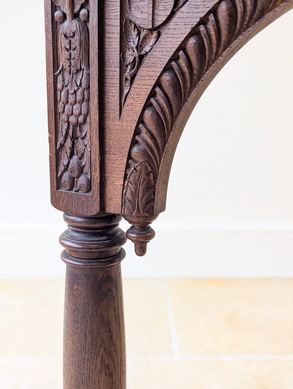 Antique Victorian Gothic Revival Oak Lectern c.1893