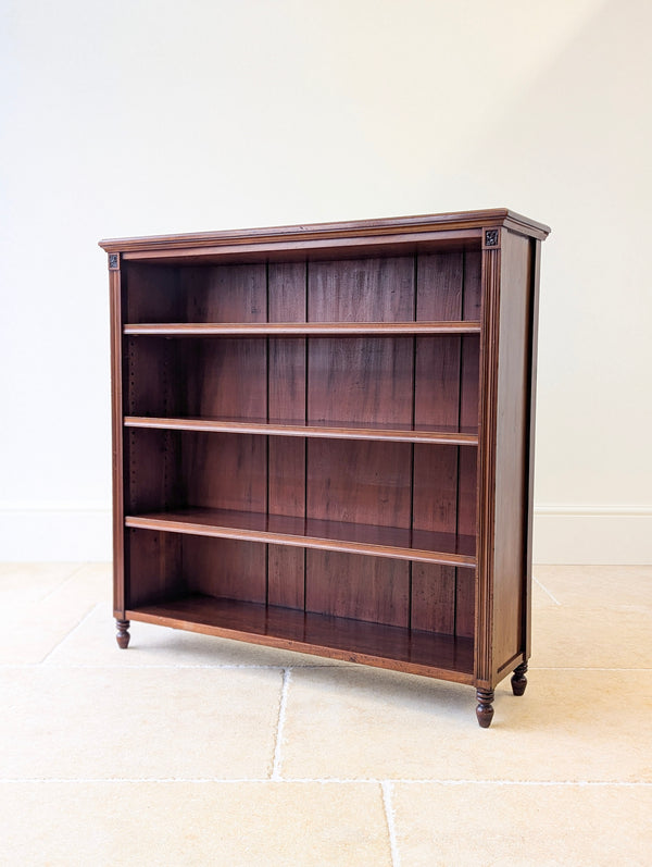 Antique Late Victorian Mahogany Open Bookcase c.1890