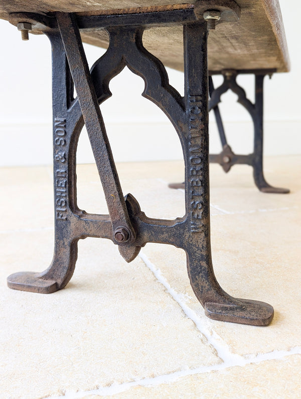 Antique Victorian Reversible Tram Bench by Fisher & Son c.1890