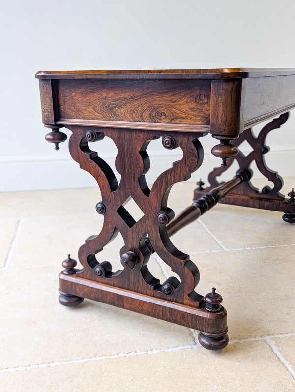 Antique Victorian Rosewood Library Table c.1870