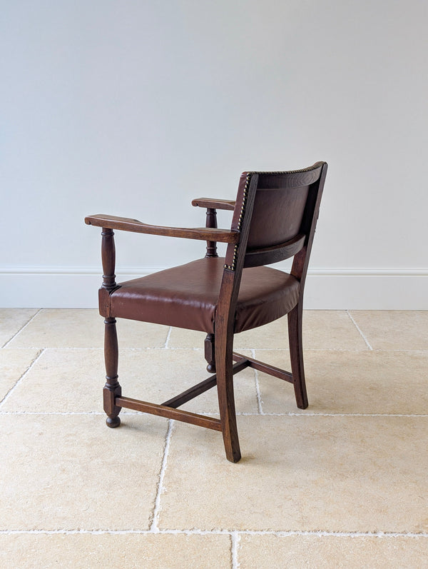 Antique Early 20th Century Oak Desk Chair c.1920