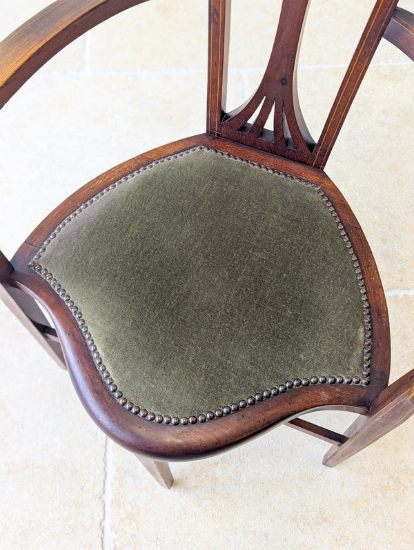 Antique Edwardian Mahogany Elbow Chair c.1910