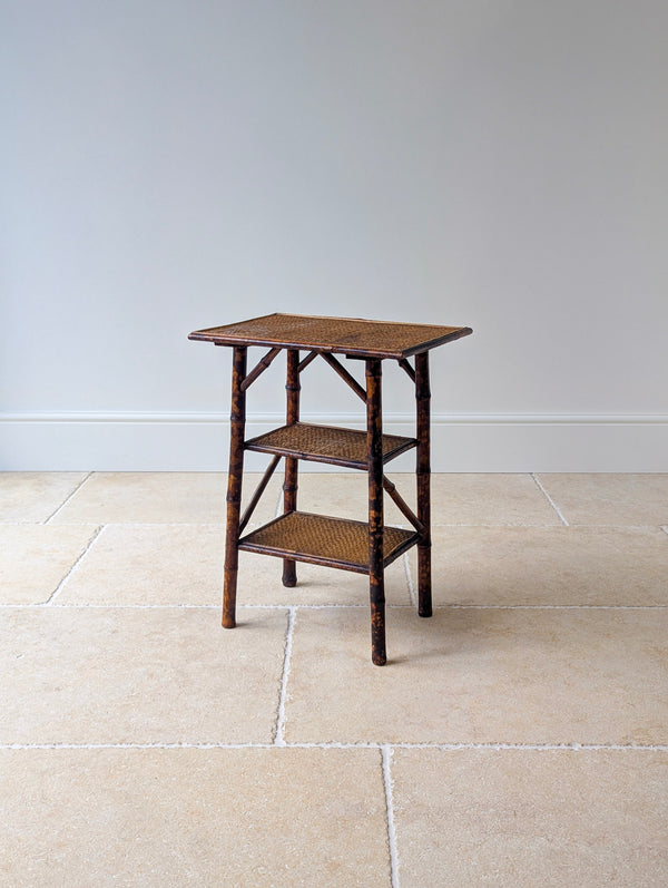 Antique Victorian Bamboo Three-Tier Occasional Table c.1890