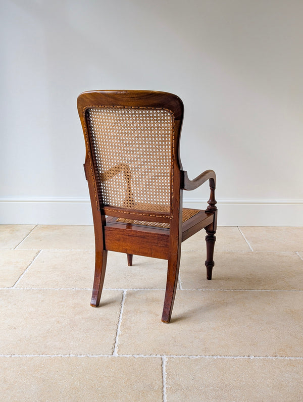 Antique Victorian Mahogany Caned Occasional Armchair c.1890