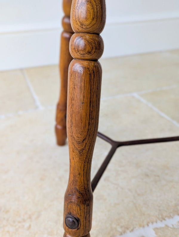Antique Victorian Oak Three-Legged Country Stool c.1880