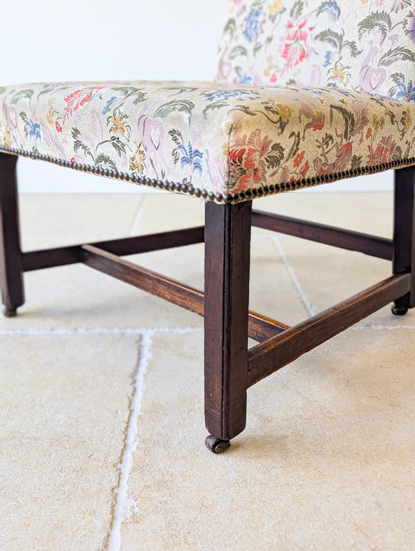 Antique Mid 19th Century Floral Mahogany Side Chair c.1850