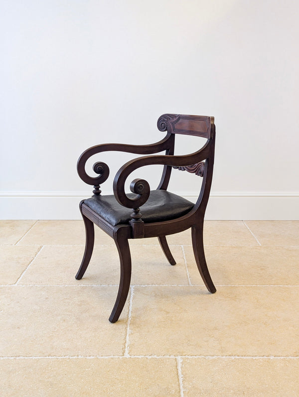 Antique Regency Mahogany Country House Library Armchair c.1820