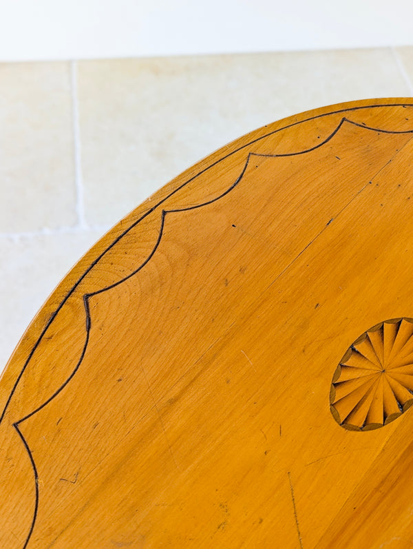 Antique Edwardian Satinwood Oval Occasional Table c.1900