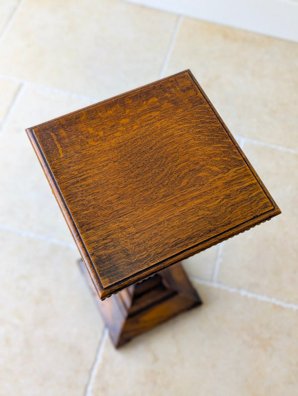 Antique Late Victorian Pair of Oak Torchères c.1890