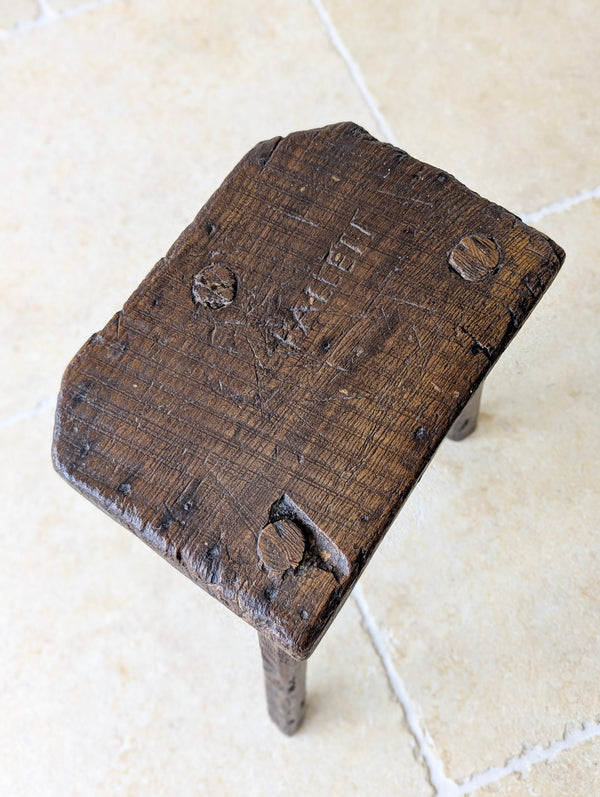 Antique Victorian Oak Birmingham Jeweller's Stool c.1860