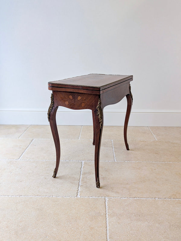 Antique Victorian Louis XV Style Kingwood Card Table c.1890