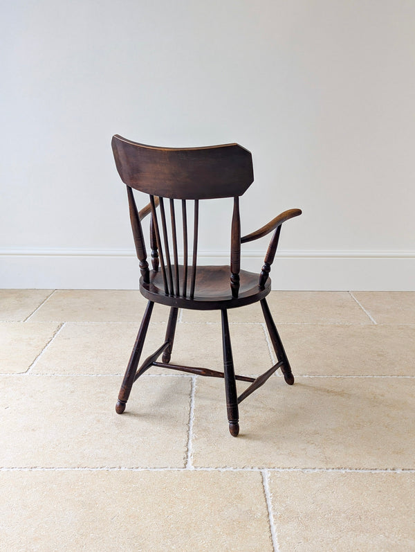 Antique Victorian Elm & Beech Arts & Crafts Windsor Chair c.1895