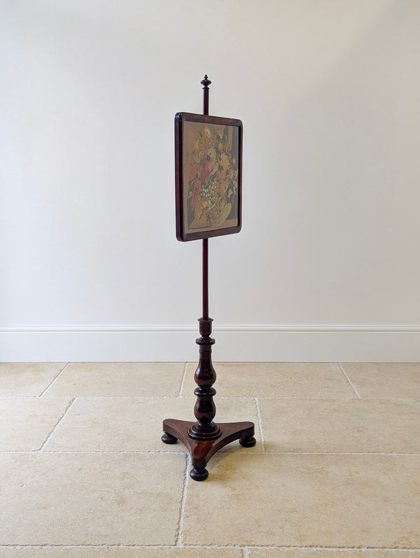 Antique William IV Rosewood Pole Screen c.1830