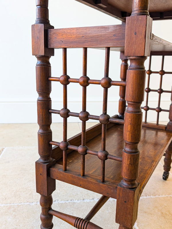 Antique Arts & Crafts Oak Liberty & Co. Reading Table Bookstand c.1900