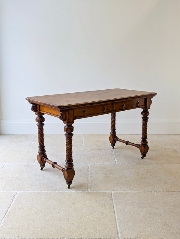 Antique Victorian Ash Writing Table by Hindley & Sons c.1880