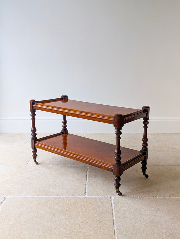 Antique Late Victorian Mahogany Two-Tier Serving Stand c.1880