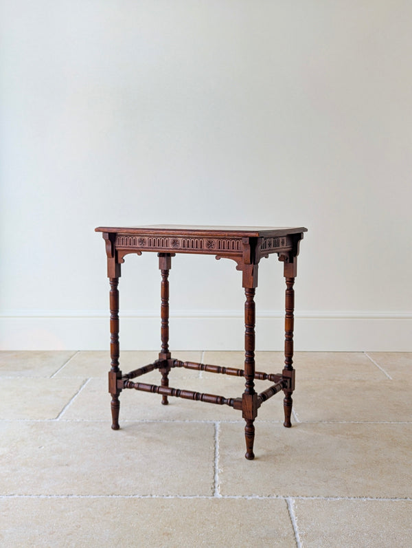 Antique Victorian Oak Jacobean Revival Occasional Table c.1890