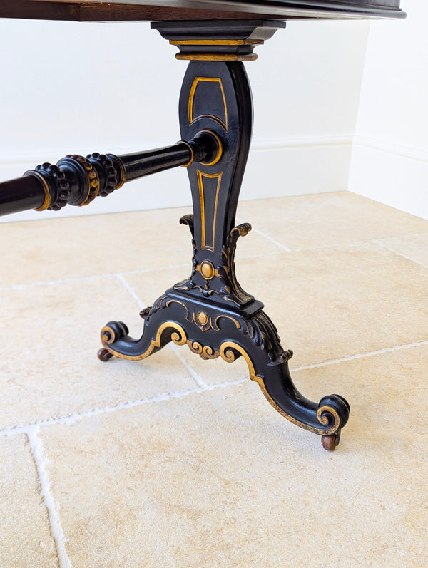 Antique Victorian Ebonised Bonheur du Jour Writing Table c.1870