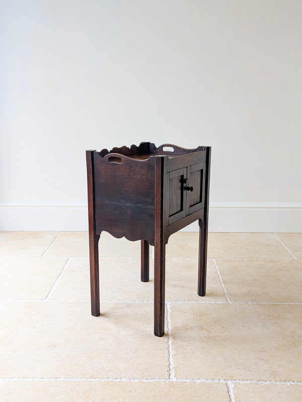 Antique Georgian Oak Bedside Cabinet c.1820