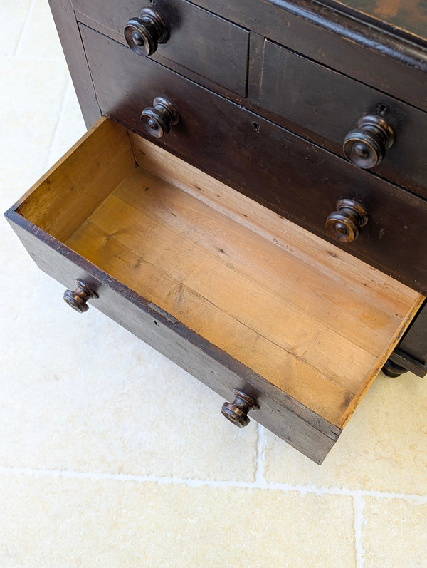 Antique Victorian Welsh Painted Pine Chest of Drawers c.1860