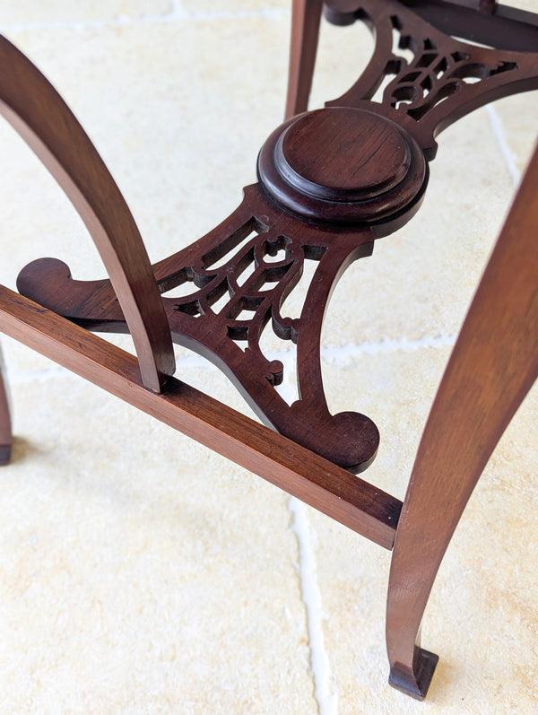Antique Art Nouveau Mahogany Side Table with Shaped Top c.1900