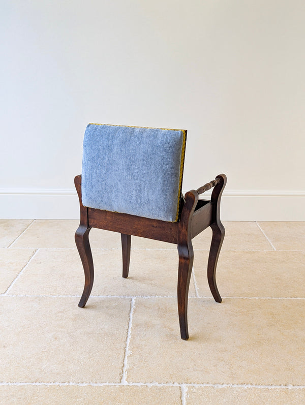 Antique Victorian Mahogany Piano Stool with Storage c.1890