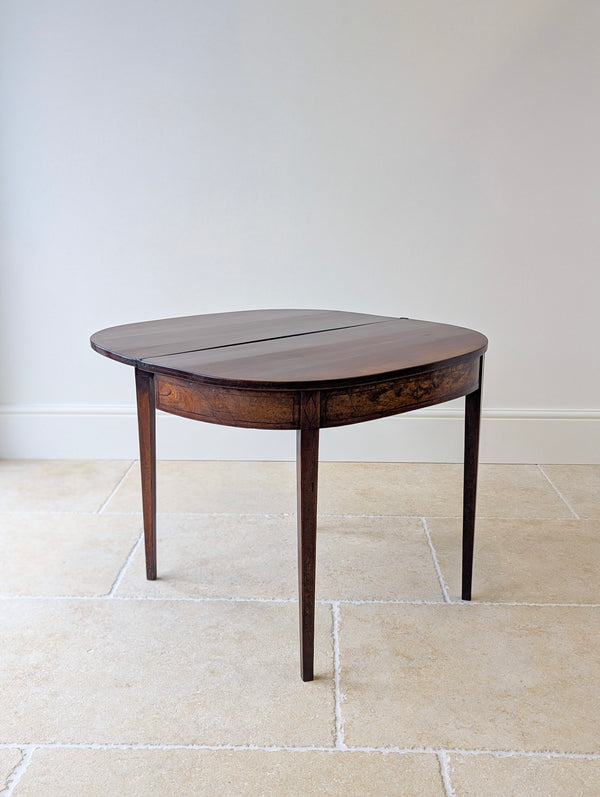 Antique Georgian Plum Pudding Mahogany Fold-Over Tea Table c.1790