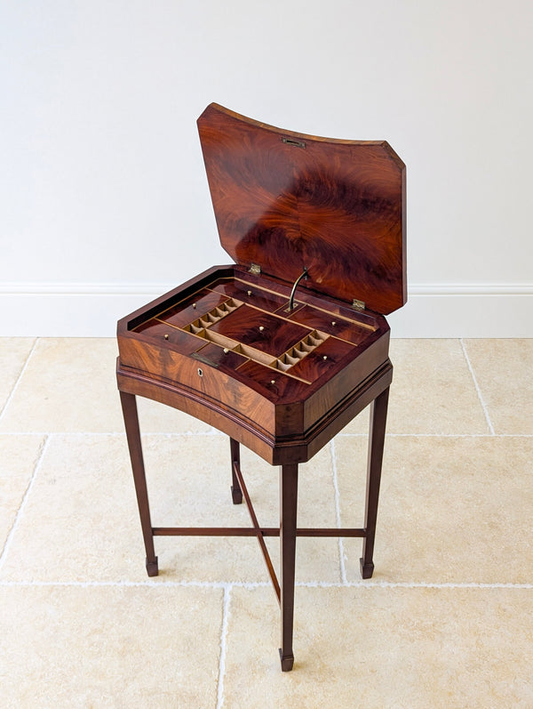 Antique Victorian Mahogany Work Box on Stand c.1880