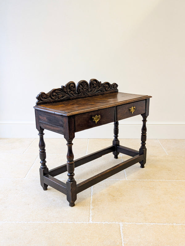 Antique Late Victorian Jacobean Revival Oak Side Table c.1890