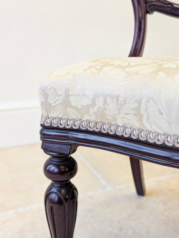 Set of Six Antique Victorian Mahogany Balloon Back Dining Chairs c.1860