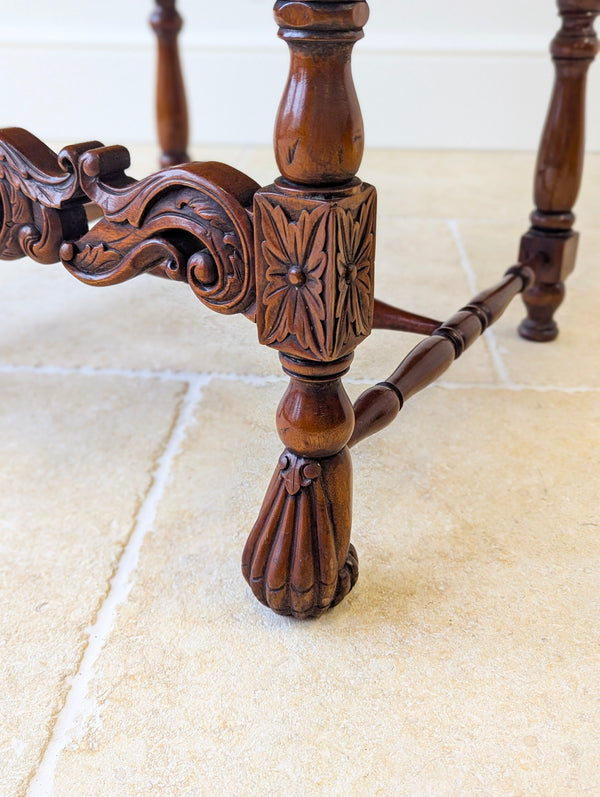 Pair of Antique Late Victorian Walnut Armchairs c.1890