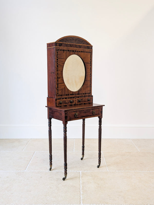 Antique Victorian Mahogany Dressing Table with Mirror Cabinet c.1880